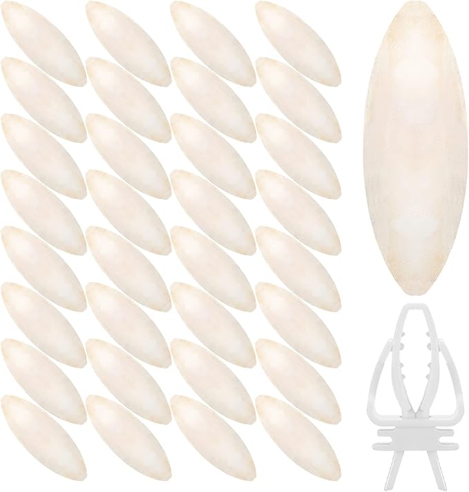 40 Pcs Cuddle Bone Cuttlefish Bone 3.0" to 3.5" Cuttlebone for Birds with 1 Parakeet Cuttlebone Holder Bird Cage Food Clip, Parakeet Toys Chew Toy for Birds Parrots Cockatiels Budgie Snails Reptiles