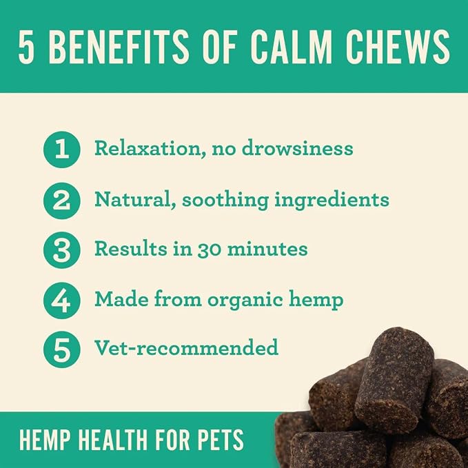 Hemp Well Calm Dog Soft Chews: 60 ct. Organic Hemp Infused with Melatonin - Calming Chews for Separation, Thunderstorms, and Stressful Situations