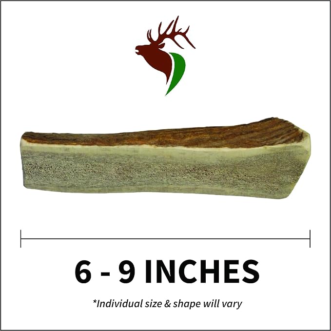 Elkhorn Premium Chews - Large Split Single Pack (for 30-50 lb Dogs) Premium Grade Elk Antler for Dogs (1 Piece) Sourced in the USA