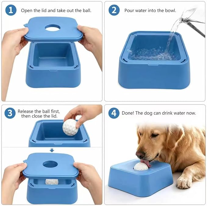 Slow Feeder Dog Lick Bowl for Liquid Treats-Bone Broth & Yogurt Mat for Dogs,3/4 Cup Capacity Calming Enrichment Toy for Post-Op Recovery or Dietary Supplement-for Large Medium Small Breeds. (Blue)