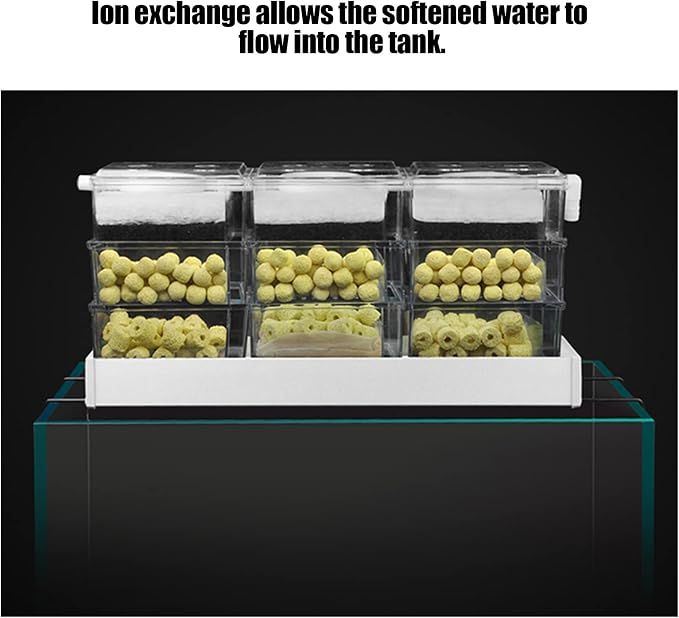 HEEPDD Aquarium Water Softener Resin, 500ML Ion Exchange Filter Media, GH Reducer Pillow for Fish Tank