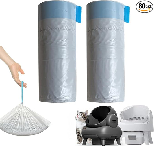 Litter Bags Compatible with pet pivot litter box and NeakasaM1 Open-Top Self-Cleaning Cat Litter Box, 2 Rolls Cat Litter Waste Receptacles Bags (40 Count)