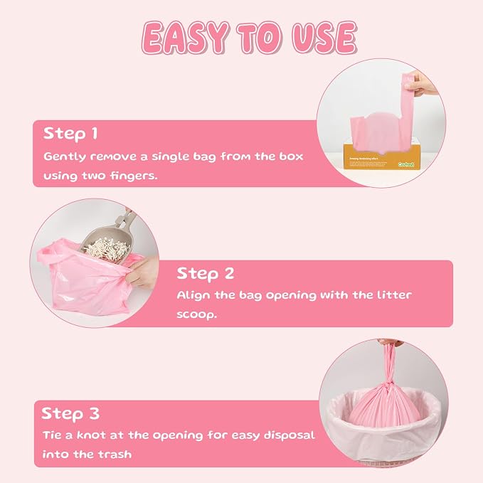 Odor Sealing Dog Poop Bags with Handles – 100 Count – Large Capacity | Heavy Duty Thick Pet Waste Bags - Leak Proof, Odor - Blocking (Pink)
