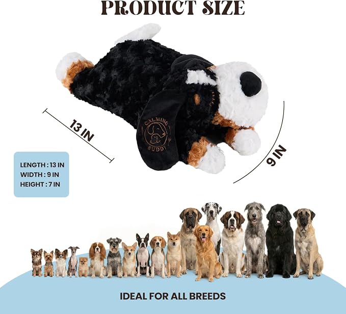 Teddy - Puppy Heartbeat Toy for Anxiety Relief with Reusable Heat Pack and Lavender, Sleep Aid for Dogs, Plush Comfort Toy for All Breads