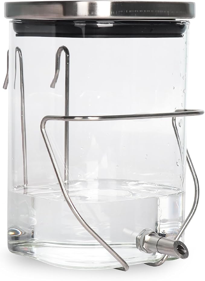Rabbit Water Bottle, Guinea Pig No Drip Glass Water Dispenser Hanging on The Cage, Suitable for Ferrets, Hamsters, Guinea Pigs, Rats, Chinchillas