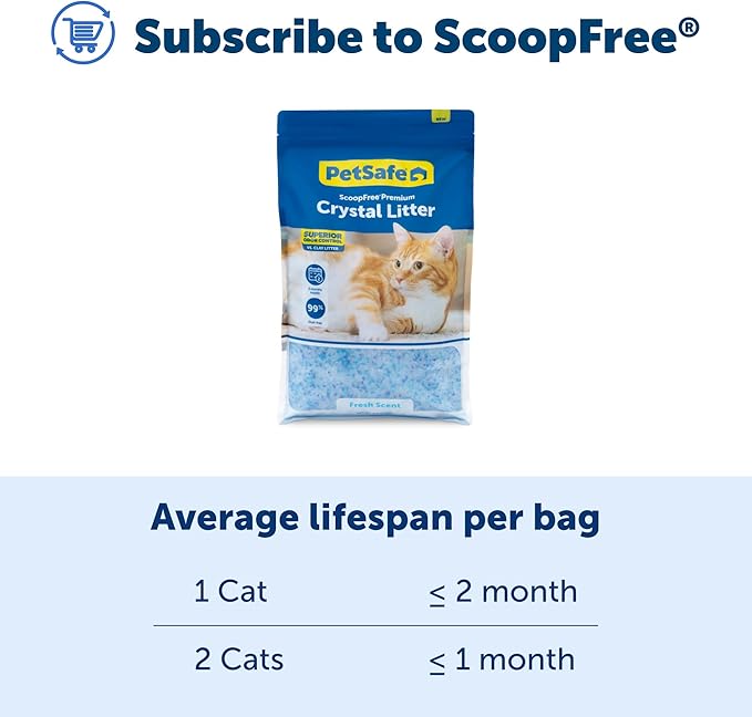 PetSafe ScoopFree Odor Control Crystal Cat Litter, Fresh Scent, 8 Lb Bag