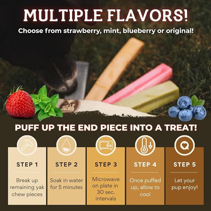 Bully Bunches Small Authentic Yak Cheese Himalayan Chews for Small Dogs & Puppies - All Natural Dog Treat Dental Chews, Made with Real Yak Milk for Teething - Lactose & Rawhide Free (6 Pk)