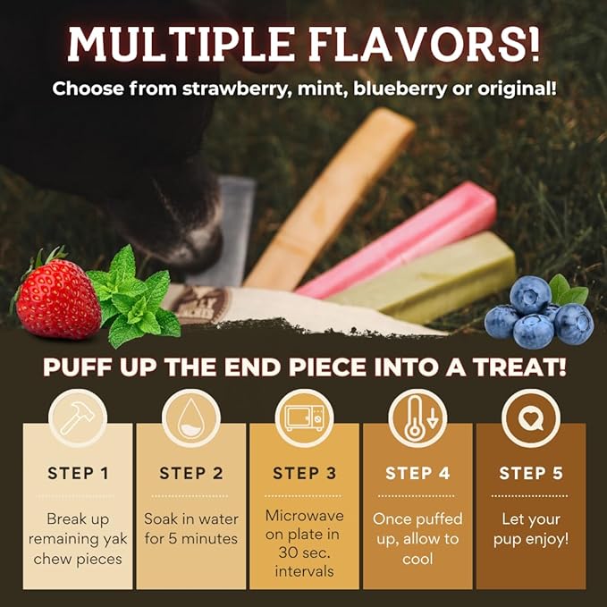 Bully Bunches Extra Large Authentic Yak Cheese Himalayan Chews for Large Dogs & Aggressive Chewers - All Natural Dog Treat Dental Chews, Made with Real Yak Milk - Lactose & Rawhide Free (2 PK)