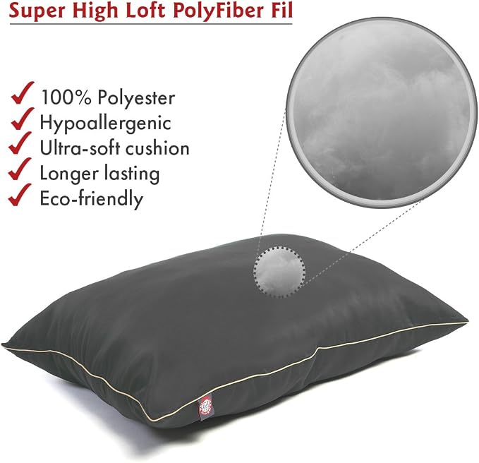 Majestic Pet Rectangle Medium Dog Bed Washable – Non Slip Comfy Pet Bed – Dog Crate Bed Super Value Pillow Dog Bed – Dog Kennel Bed for Sleeping - Dog Bed Medium Breed 35 x 28 Inch – Solid Gray