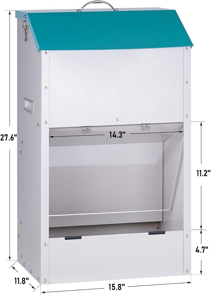 Automatic Dog Feeder Large Breed 50 lb, Galvanized Metal Gravity Self Feeding Dog Food Dispenser Extra Large Automatic Pet Feeder, for Indoor or Outdoor Use