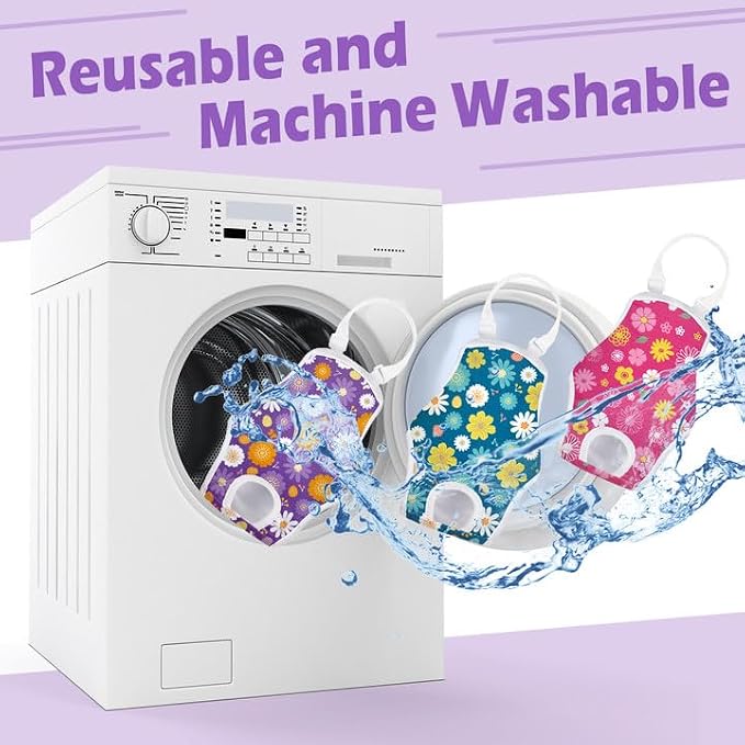 Jollywoods 3 Pack Washable Female Dog Diaper Onesie Sanitary Pantie with Adjustable Suspender, Reusable Fixed Doggie Diapers, Super Absorbent Leakproof for Small Medium Large Dog in Heat Cycle L