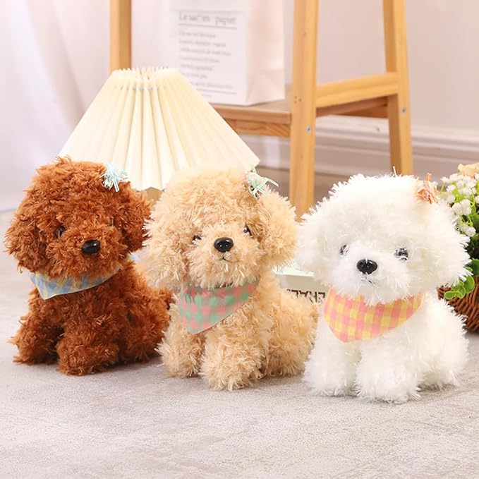 8inch Dog Plush Stuffed Animal, Stuffed Dog Plush Toy, Great Gift for Kids Home Recor (White)