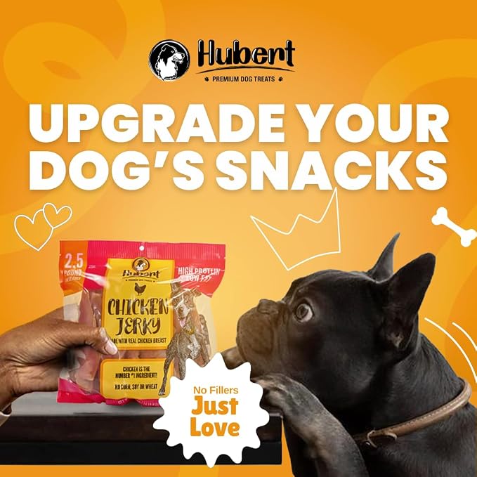 Hubert Pet Duck Jerky Dog Treats, Grain Free, High Protein, Low Fat, 1 lb