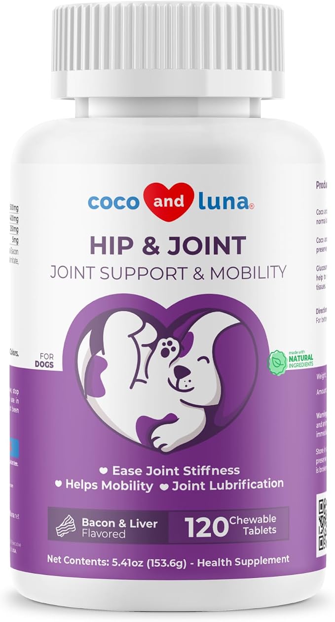 Hip & Joint for Dogs 120 Tablets - Glucosamine, MSM & Chondroitin | Glucosamine, Chondroitin & MSM formula. Supports hip & joint health, eases inflammation & acts as antioxidant.