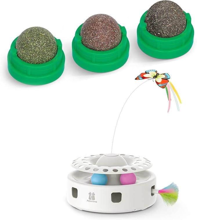 Potaroma 3 Catnip Balls and Smart 3 in 1 Cat Toy Bundle