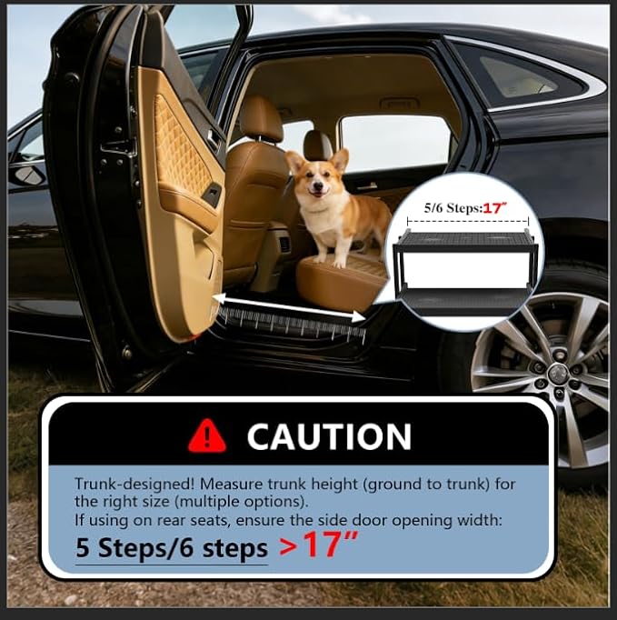 Dog Stairs for Car, Dog Steps for Car with Upgraded Load-Bearing Capacity, Dogs Stairs for Large Dogs, Pet Steps, 6 Steps