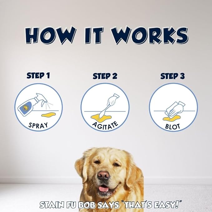Pet Stain & Odor Remover – Professional Strength Carpet, Upholstery & Rug Cleaner for Dog & Cat Urine, Feces, Vomit, Coffee & Wine – Multi-Surface Odor Eliminator (1 Gallon)