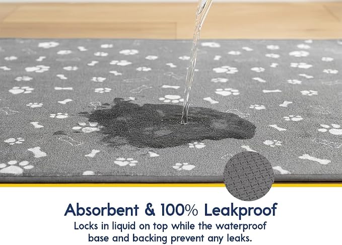 Muddy Mat® Washable Pee Pads for Dogs, Super Absorbent Reusable Puppy Pads–100% Waterproof Pee & Potty Training Pads for Pets, Non-Slip Dog Pads for Crates, Playpens and Floors - 2 Pack, Grey 36"x36"