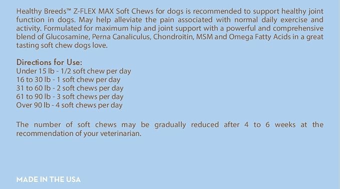 Healthy Breeds American Water Spaniel Z-Flex Max Hip and Joint Soft Chews 50 Count