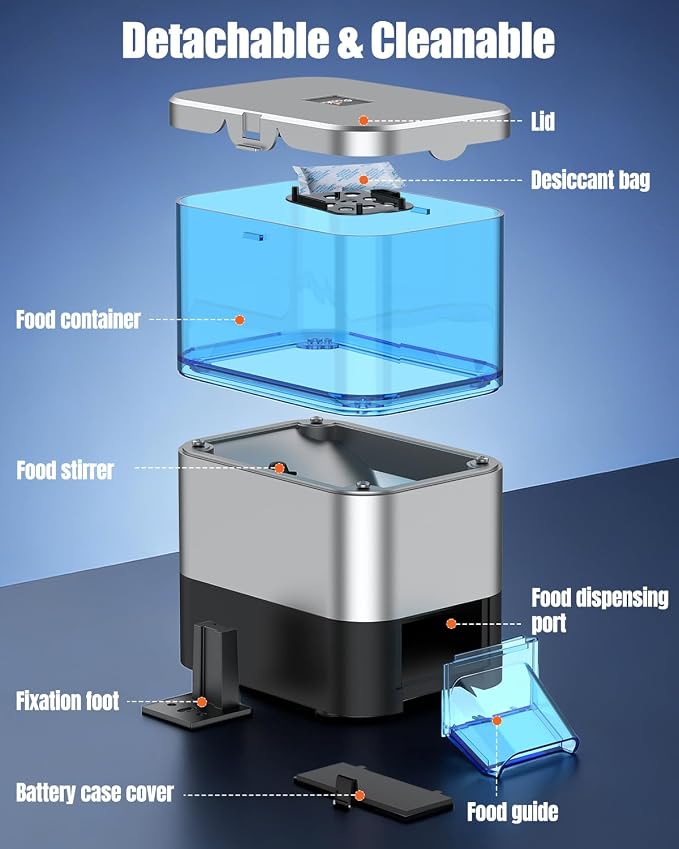 Pawfly Automatic Fish Feeder for Pond, 2.8 L Large Capacity Pond Fish Feeder with Timer, Adjustable Auto Fish Food Dispenser, Moisture-Proof Outdoor Koi Fish Feeder, Battery Powered (Not Included)