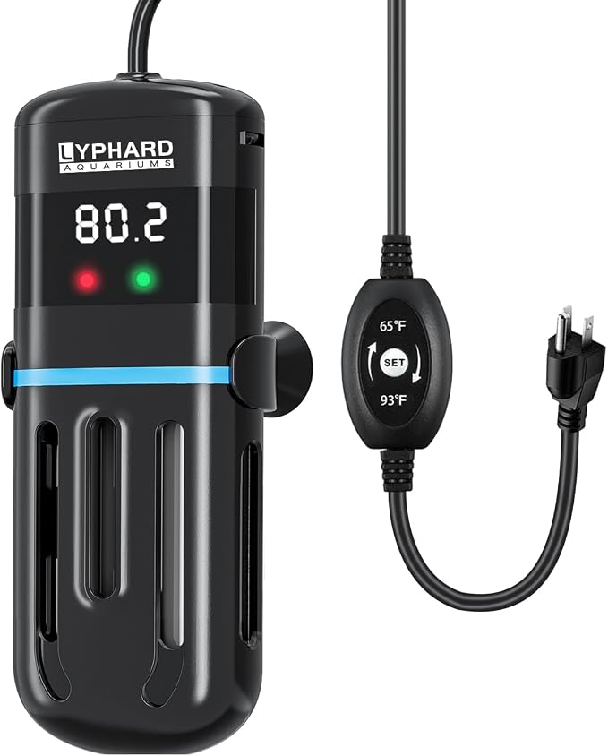 LYPHARD AQUARIUMS Electronic Aquarium Heater, 300W Small Fish Tank Heater, Adjustable Submersible Heater PID Temperature Control with LED Digital, Water Dry Automatic Shut Off for Fresh Seawater