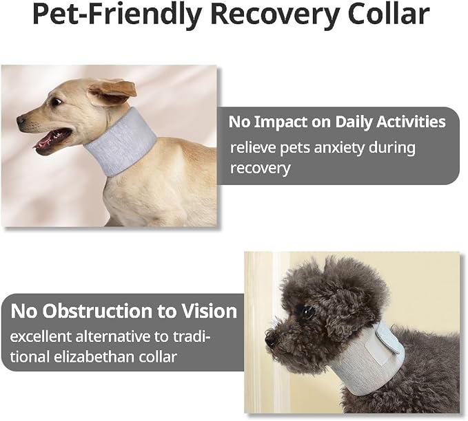 Cat Neck Brace Cover -Adjustable Elizabethan Collar for Post Surgery Recovery, Anti-Lick Wound Protective Cervical Cone for Small Medium Large Dogs Cats (Neck Girth 5.9-12.6" Depth3.9