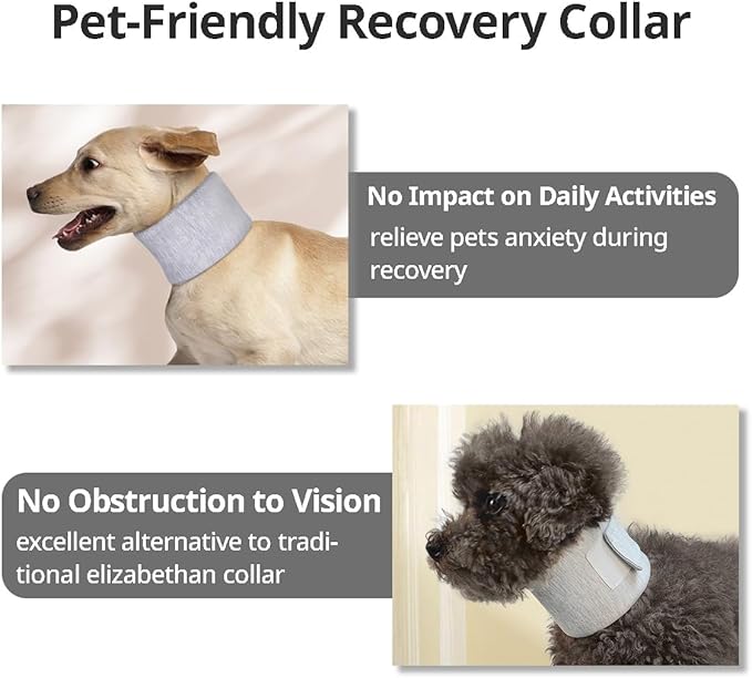 Cat Neck Brace Cover - Adjustable Elizabethan Collar for Post-Surgery Recovery Anti-Lick Wound Protective Cervical Cone for Small Medium Large Dogs Cats (Neck Girth 5.5-110" Depth3.1