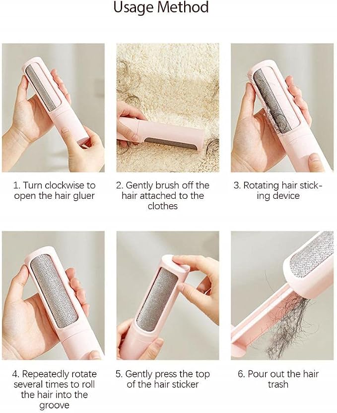Rotate Clothing Depilator Reusable Lint Rollers Quick Removal Fuzz Dust Electrostatic Remover Brush Pet Hair(Black-JoJo's Bizarre Adventure1)