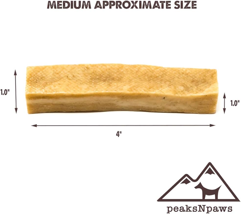 peaksNpaws All Natural Premium Yak Cheese Chews, Medium, 3 Chews, 7.5 oz