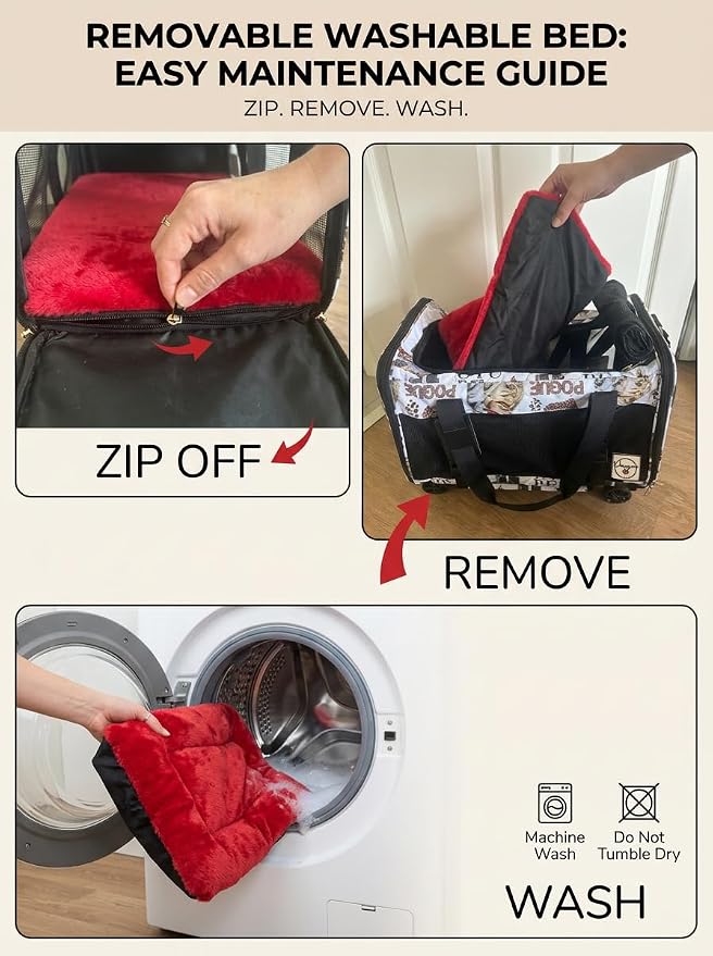 Airline Approved Pet Carrier with Wheels – 6 Removable 360° Spinner Wheels, Telescopic Handle with Phone Holder, Expandable Ventilated Cat & Dog Travel Carrier