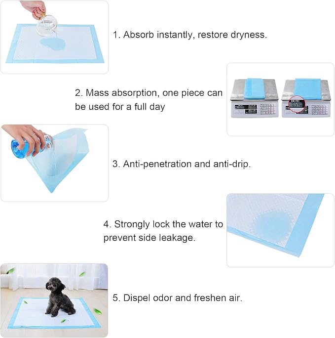 Pet Training Puppy Pee Pads Thicken Super Absorbent Dog Cats Disposable Quick Dry Pee Pads(M:(60 * 45CM) 50片)
