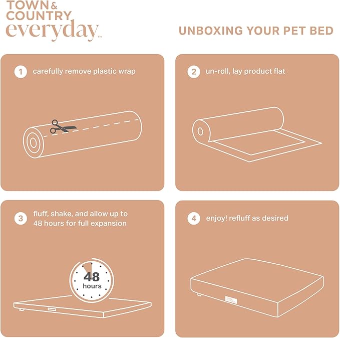 Town & Country Everyday CuddleTown Faux Linen Comfy Cozy Cuddler Pet Bed, Supportive & Calming Egg Crate Foam, Non-Slip Bottom, Machine Washable Cover, Grey, Medium 28"x26"x8"