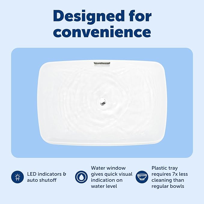 PetSafe Viva Pet Fountain for Cats and Dogs 4.1L/140 oz, Indoor Cat Water Fountain with Ultra Quiet Pump, Dishwasher Safe, Easy to Clean, Water Filters Included