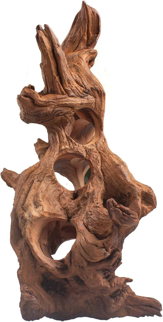 emours Porous Natural Driftwood for Aquarium, Aquascaping Driftwood with Holes, Hand-Selected Tunnels & Hideouts, Aquascaping Hardscape, Terrarium Reptile Décor, No Paint or Resin (12-16" (30-40 cm))