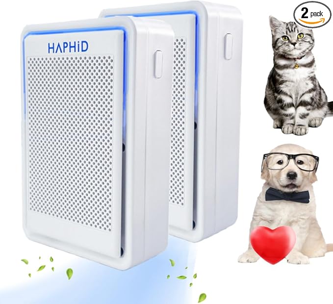 Cat Litter Deodorizer 99%, Pet Odor Eliminator for Strong Odor with Catalyst Filter, Air Purifier Plug In Air Freshener for Home & Pets Litter Box Room Wardrobe Toilet Shoe Cabinet (2-Pack）