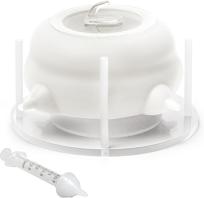 200ml Silicone Multi-Pet Milk Feeder with 4 Nipples(White) | Feeds 4 pets at once! Silicone, Stable base, Smooth milk flow. Leak-proof needles seal unused nipples. Includes syringe.