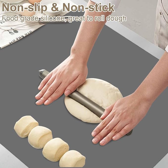 48"x24"(120cmx60cm) Large Silicone Mat for Kitchen Counter, Heat Resistant Non-Slip Countertop Protector, Waterproof Silicone Craft Mat for Kitchen Island(2Pack, Black)