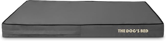 The Dog’s Bed Replacement Outer Cover, Oxford Fabric, Grey with Black Trim, XL, 4-Inch