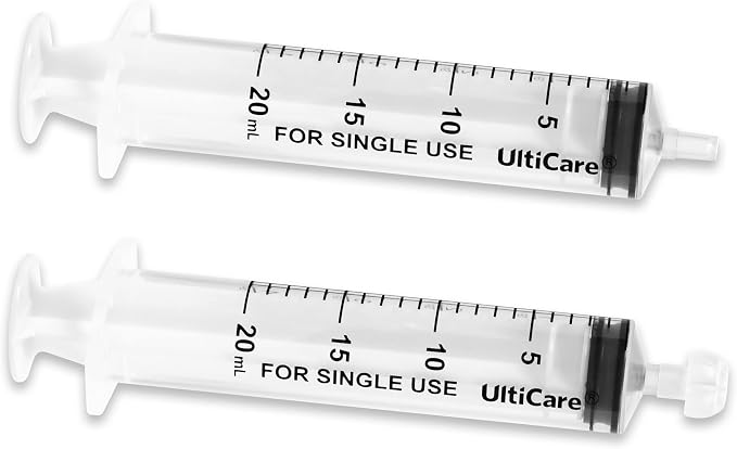 UltiCare 20mL (4 TSP) Oral Syringe – Uses Include Oral Administration of Medicine for Infants. Oral Tip with Cap, Sterile Individually Wrapped, 30 Count
