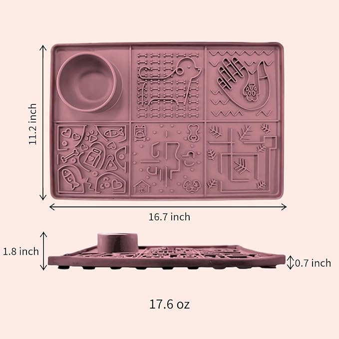 Tails & Tales Large Lick Mat for Dogs & Cats (11.2×16.7 in) with Strong Suction Cups, Slow Feeder Licking Pad for Anxiety Relief, Boredom & Bathing, Dog Enrichment Toy for Peanut Butter Yogurt (Pink)