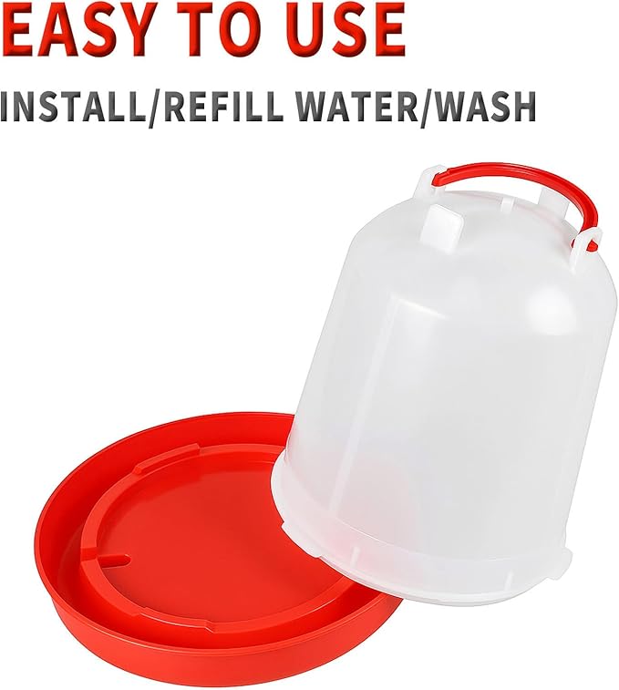 2 Pack 1.5L Chick Waterer with Handle – Poultry Drinker Set for Chicks, Ducks, Turkeys, and Small Farm Birds | Plastic Water Dispenser for Coop