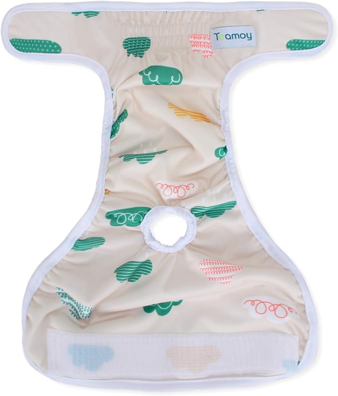 Teamoy Female Dog Diapers for Heat 4-Pack, Reusable Dog Period Diaper Wraps for Incontinence, Training & Housebreaking,M