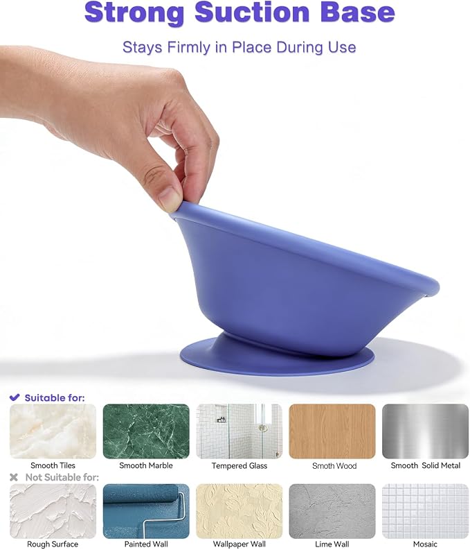 Slow Feeder Dog Bowl with Suction Cup & Reinforced Rim, 3-Cup Puzzle Maze Dog Lick Bowl for Anxiety Relief, Anti-Choking & Non-Slip, BPA-Free Silicone, for Small to Large Breeds (Purple)