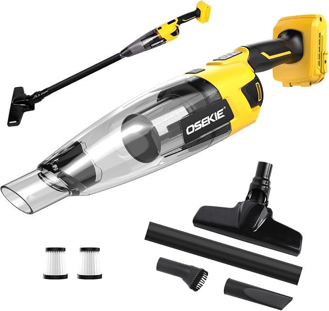 Cordless Handheld Vacuum Compatible with DeWalt 20V Max Battery (Battery NOT Included) 120W Brushless Portable Car Vacuum Cleaner with Washable HEPA Filter for Auto & Pet Hair