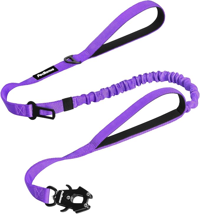 PetBonus Heavy Duty Tactical Dog Leash and 2-Pack Large Silicone Collapsible Dog Bowls