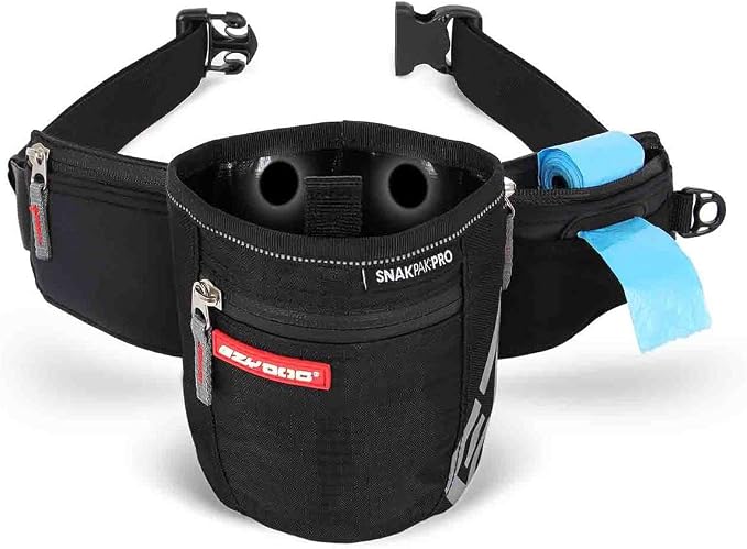 EzyDog SnakPak Pro Wearable Dog Treat Bag Waterproof Training Pouch with Magnetic Closure, Pick-Up Bag Dispenser, and Belt