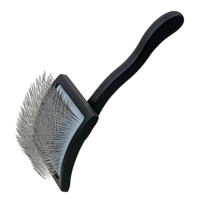 Professional Pet Grooming Brush - Long Handle Hair Remover for Dogs, Reusable Deshedding Rake(Black)