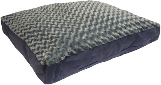 Furhaven Pillow Dog Bed for Large/Medium Dogs w/ Removable Washable Cover - Ultra Plush Faux Fur & Suede Mattress - Gray, Large