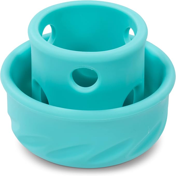 Messy Mutts Totally Pooched Puzzle 'n Play Mushroom | Stuffable Treat Toy for Dogs |Durable TPR | 4” x 3.5” (Large) Dog Toy | Teal