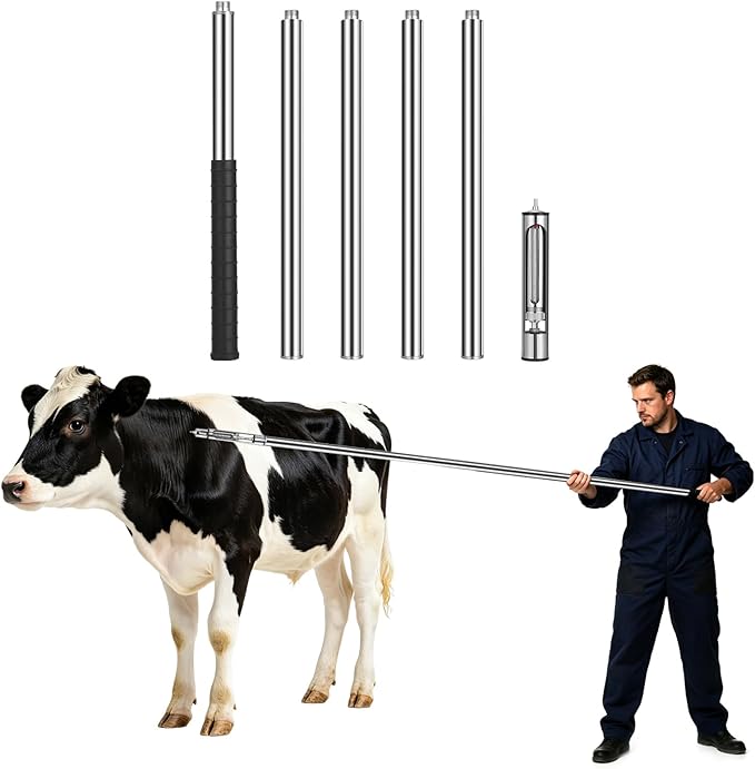 20 ML Livestock Iong Shot Pole Syringe, Cattle Syringe Gun | Length Can Be Adjusted Freely 24"40"56"68"87", Remote Safe Operation for Cattle Horses Large Animals